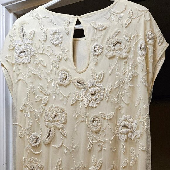 ZARA LIMITED EDITION Embellished Mesh Midi Shift Dress NWOT - $60 FIRM PRICE - Picture 2 of 8